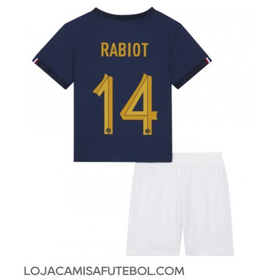 Camisa de Futebol França Adrien Rabiot #14 Equipamento Principal Infantil Mundo 2022 Manga Curta (+ Calças curtas)